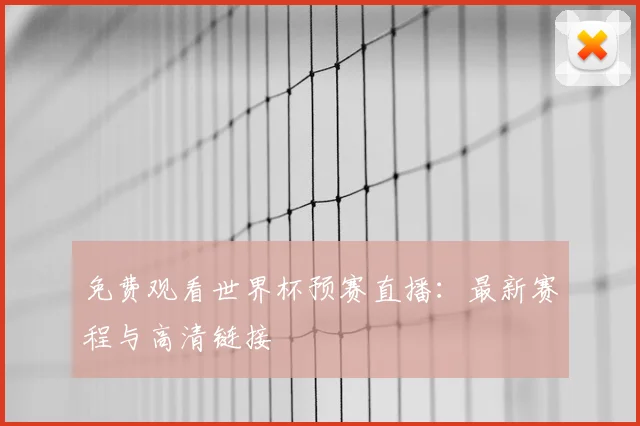 免费观看世界杯预赛直播:最新赛程与高清链接
